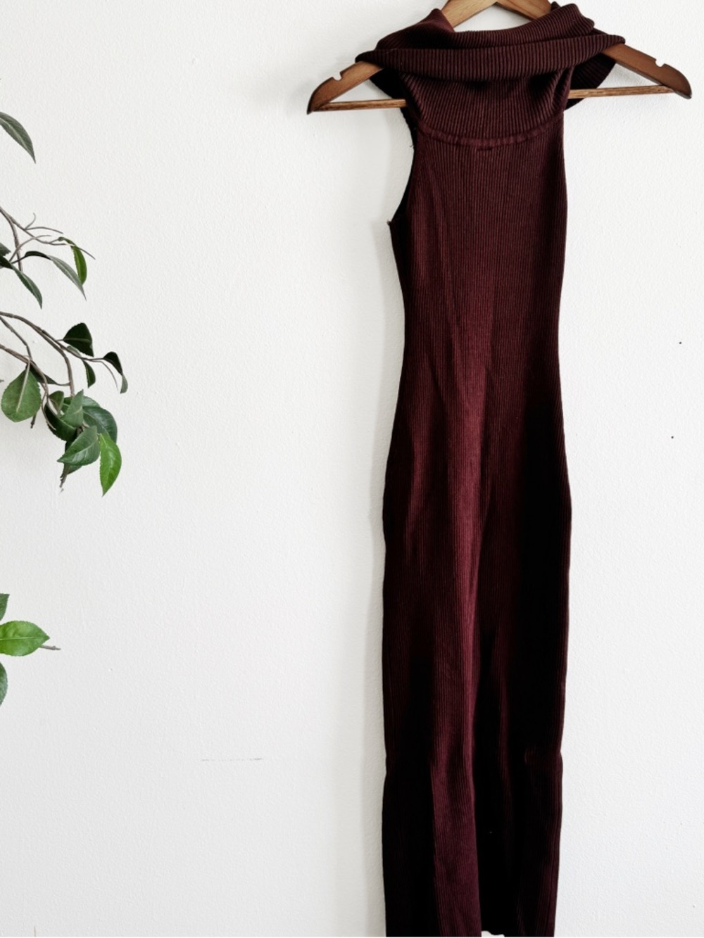 Windsor Brown Sleeveless Knit Turtleneck midi dress large - Picture 5 of 5